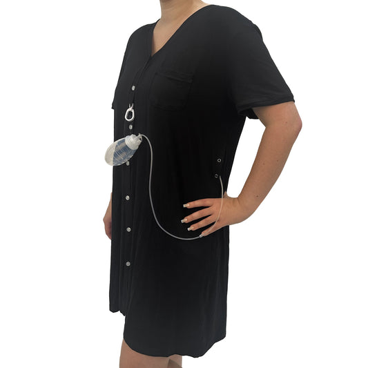 Rise Up and Recover - Mastectomy Breast Cancer Lounge Shirt with Post-Surgical Drain Tube Side Openings