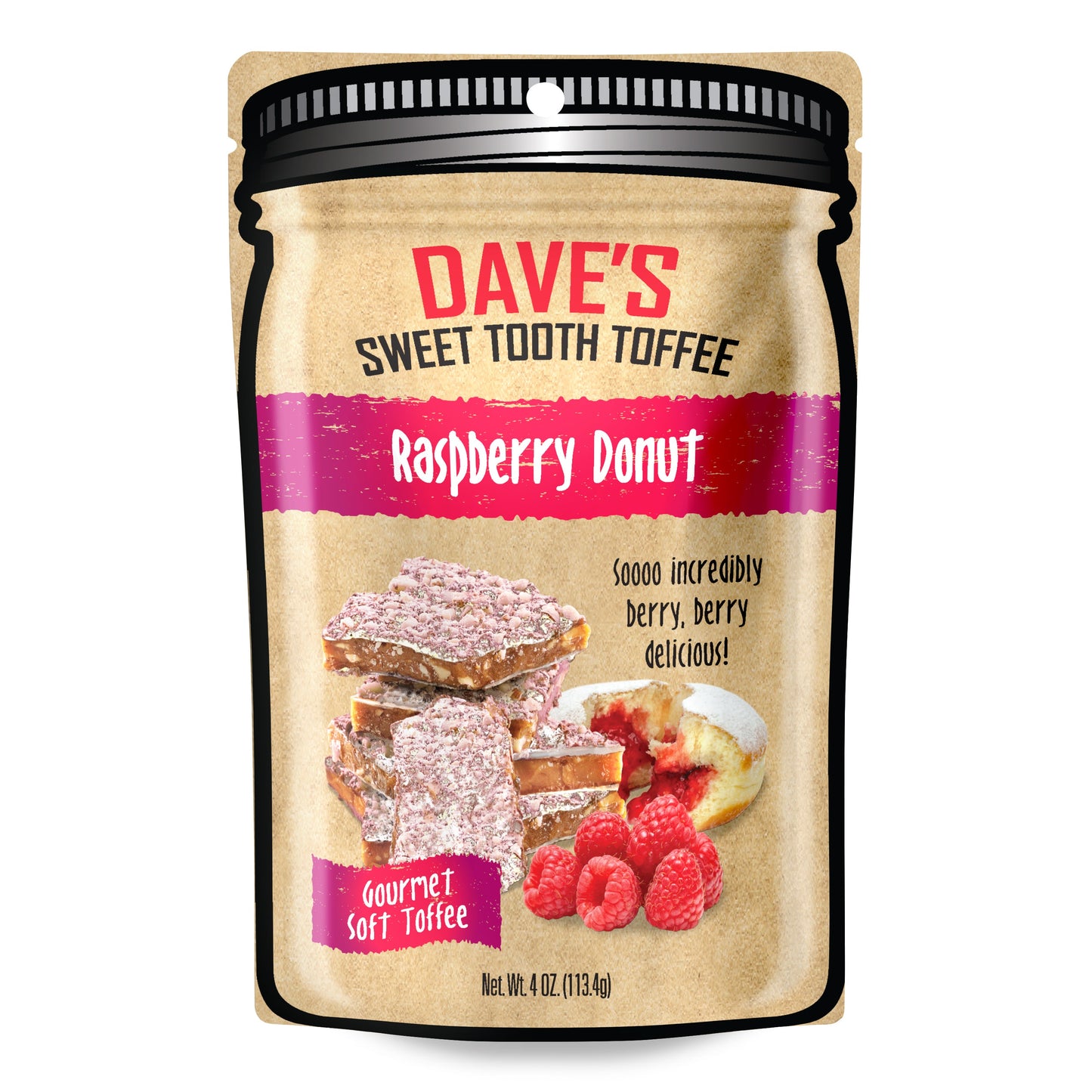 Raspberry Donut Toffee