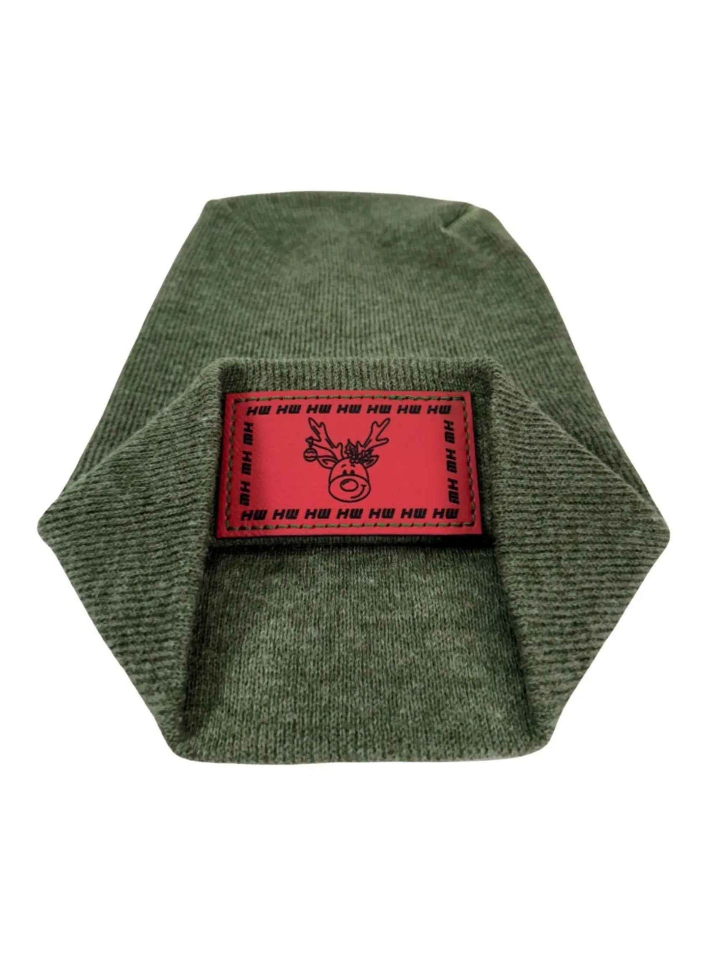 H Stitch Beanie, Reindeer Christmas Red Beanie