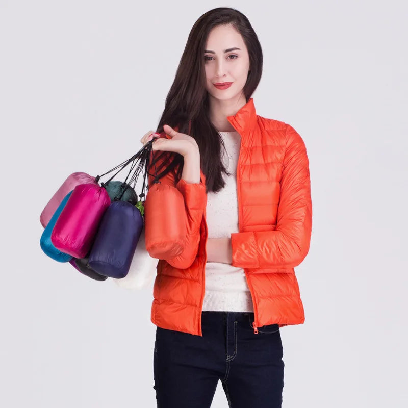 Women Ultra Lightweight Packable Puffer Coats Slim Fit