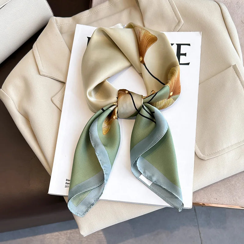 Print Luxury Pashmina Silk Scarf for Headband or Neck