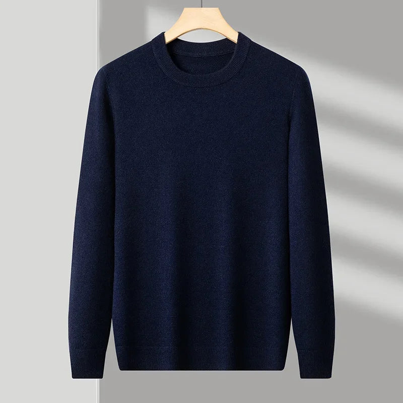 Men's Casual Sweater Round Neck Long Sleeve Knitted Sweater Diamond Pattern
