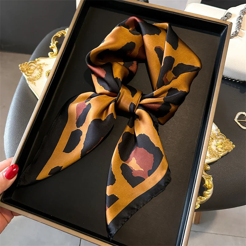 Print Luxury Pashmina Silk Scarf for Headband or Neck