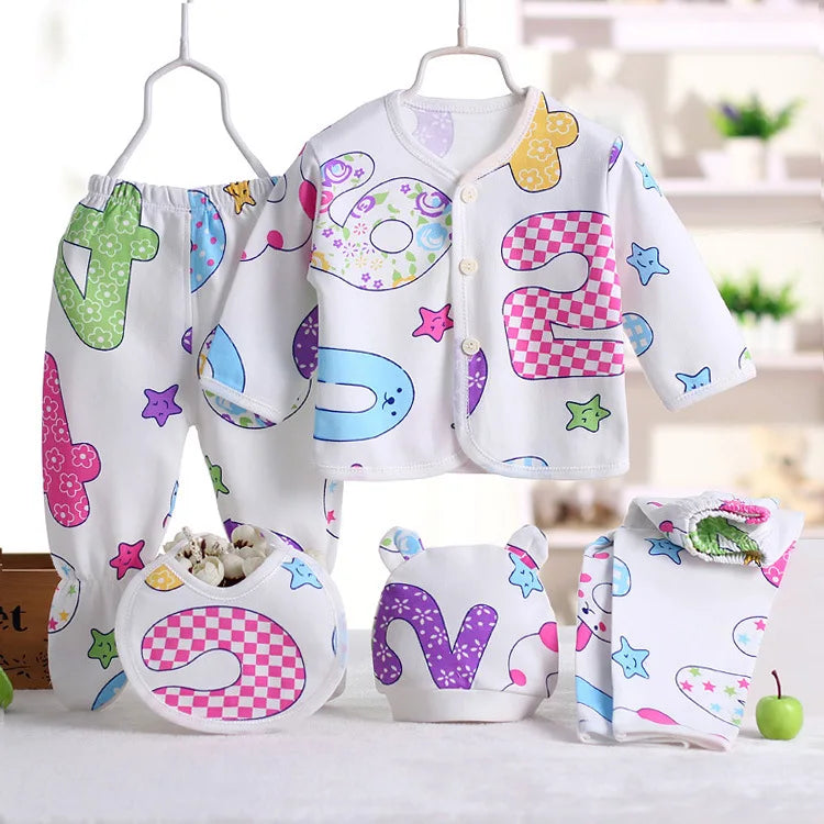 Newborn Cotton Girl or Boy Clothes 5Piece Sets