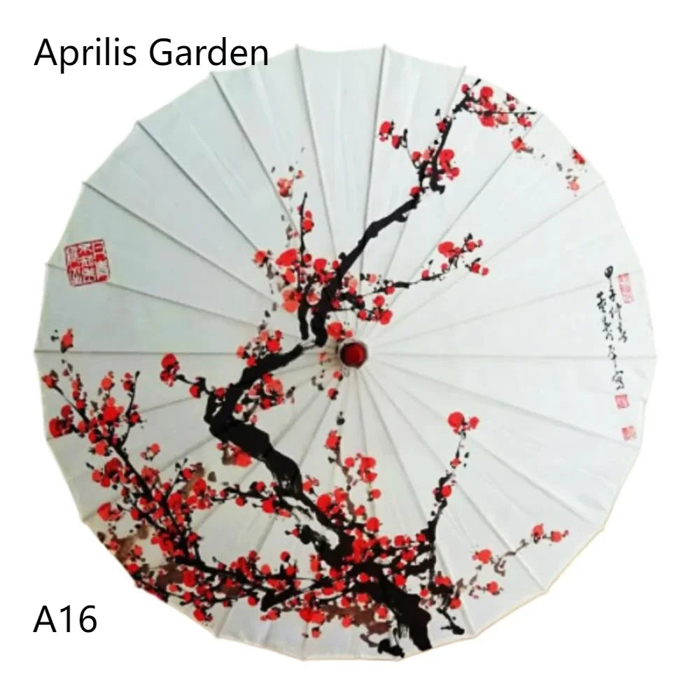 Silk umbrella with cherry blossom design
