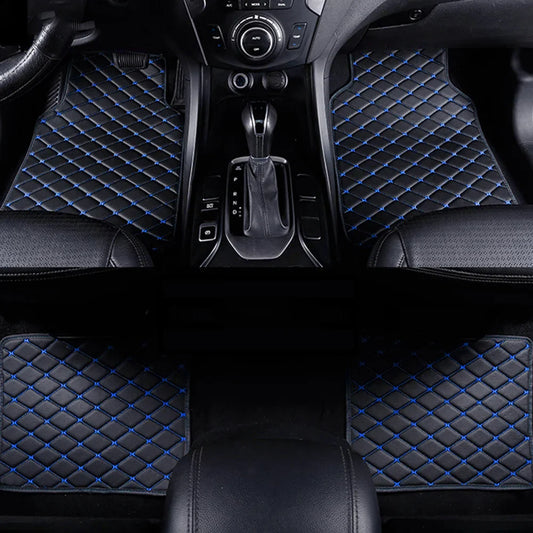 Universal Size Artificial Leather Car Floor Mats for FORD Focus MK2 Edge Explorer Ecosport Escape Everest Fiesta Car Accessories