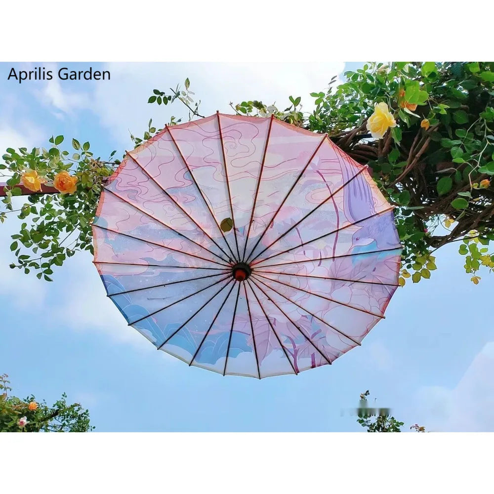 Silk umbrella with cherry blossom design