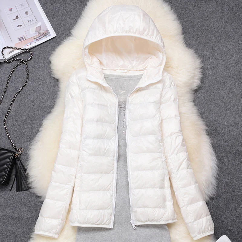 Women Ultra Lightweight Travel Packable Hooded Down Coats Plus Size 5XL 6XL 7XL