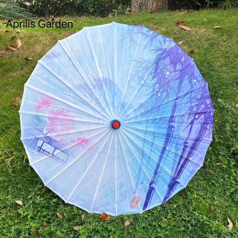 Silk umbrella with cherry blossom design