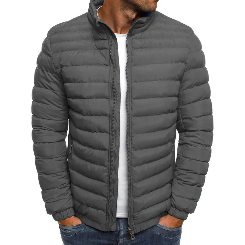 Men's Parkas Solid Hooded Cotton Coat Jacket Warm Autumn Winter