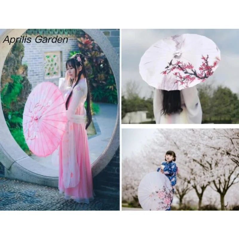 Silk umbrella with cherry blossom design