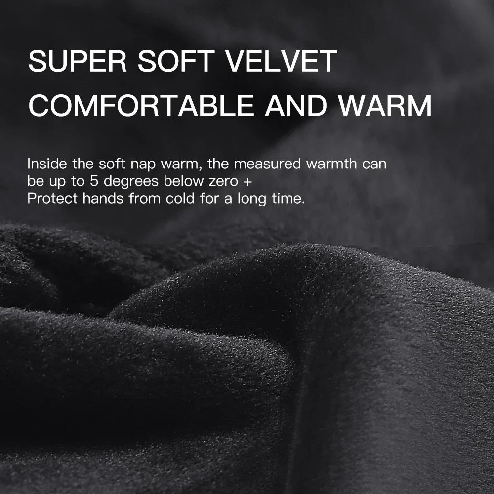Men Winter Gloves Sports Bike Snow Bicycle Gloves Touchscreen Windproof Silicone Waterproof