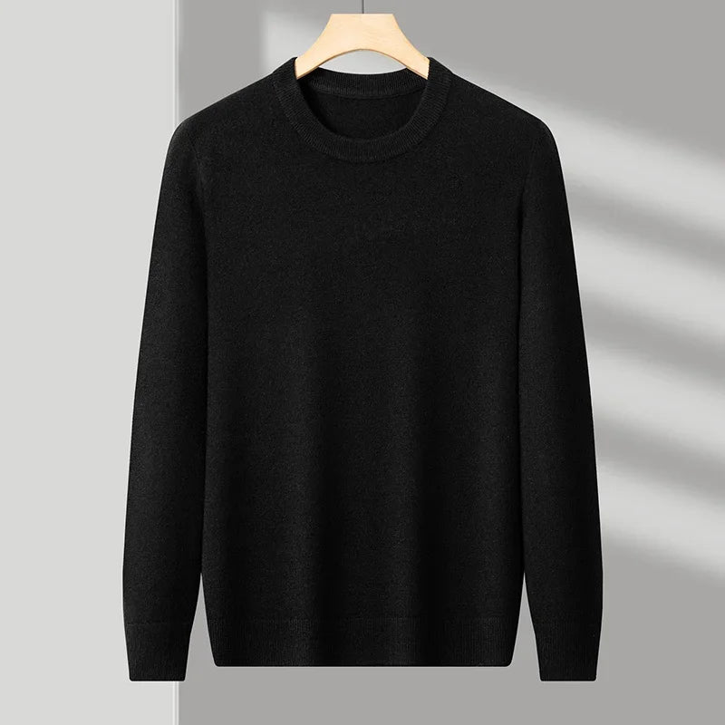 Men's Casual Sweater Round Neck Long Sleeve Knitted Sweater Diamond Pattern