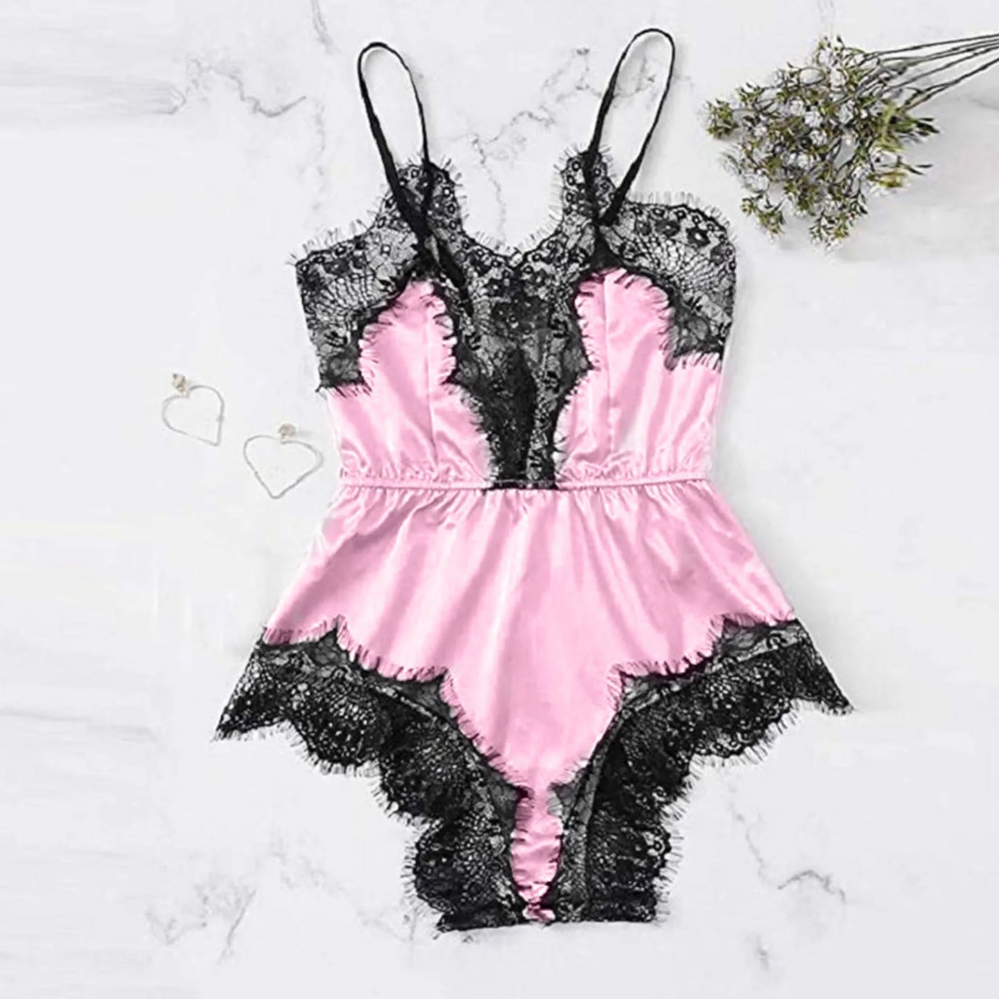 Women Sexy Lace Lingerie Bodysuit Nightwear