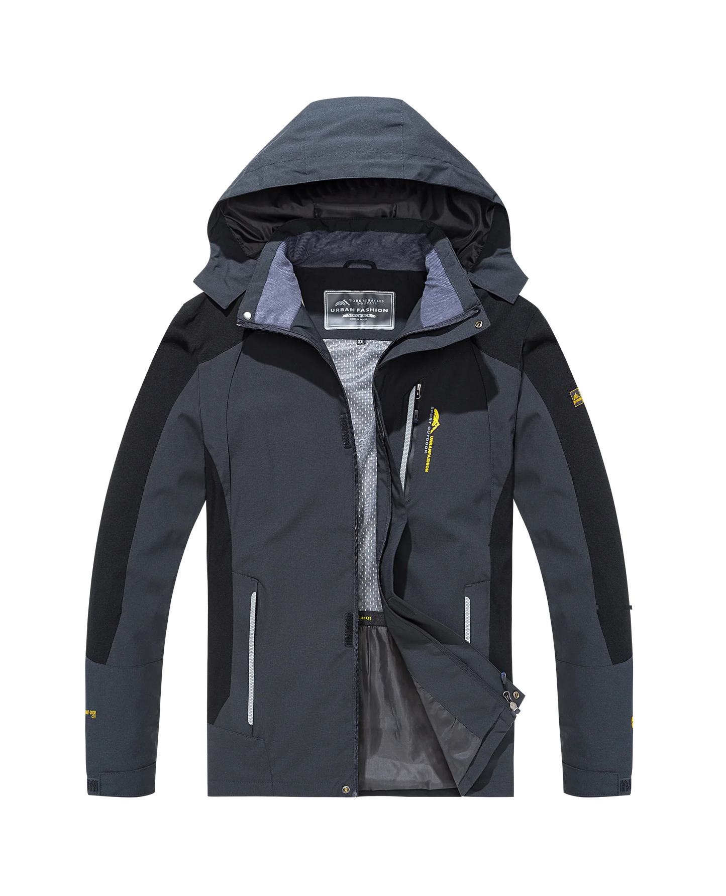 Men's Waterproof Hiking Jacket Large Size Windproof Windbreaker