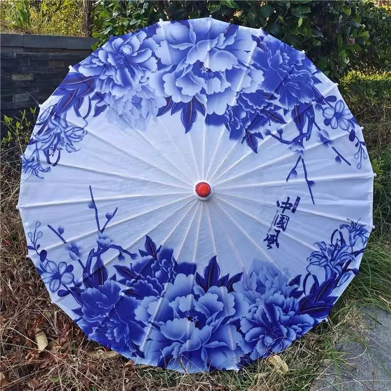 Silk umbrella with cherry blossom design