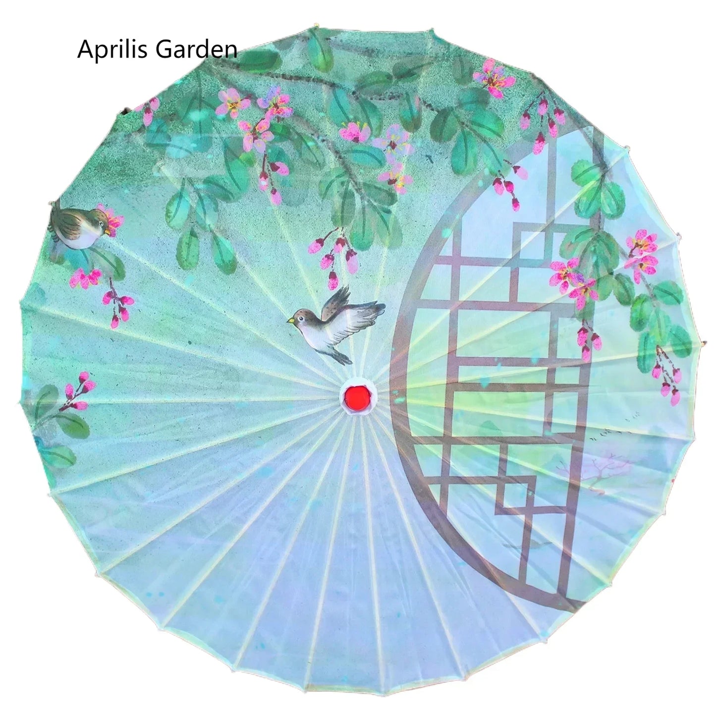Silk umbrella with cherry blossom design