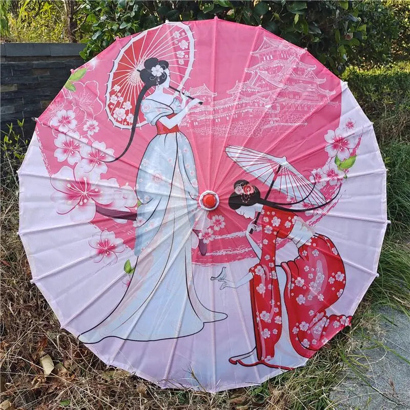 Silk umbrella with cherry blossom design