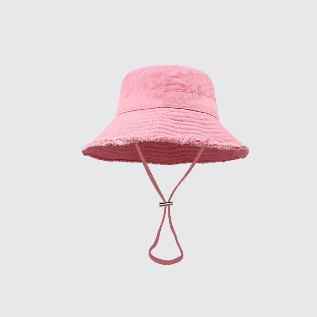 Fashion Ladies Summer Leisure Protection Sun UV50+ Beach Hat Bucket Hat Water Washed Fur Brim Men's Panama Hat Sunscreen Cap