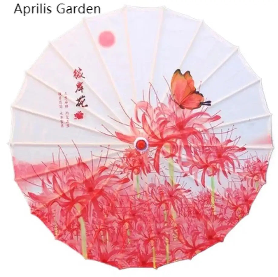Silk umbrella with cherry blossom design