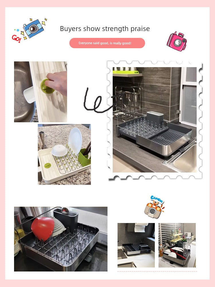 Stainless Steel Bowl Dish Tableware Drain Rack