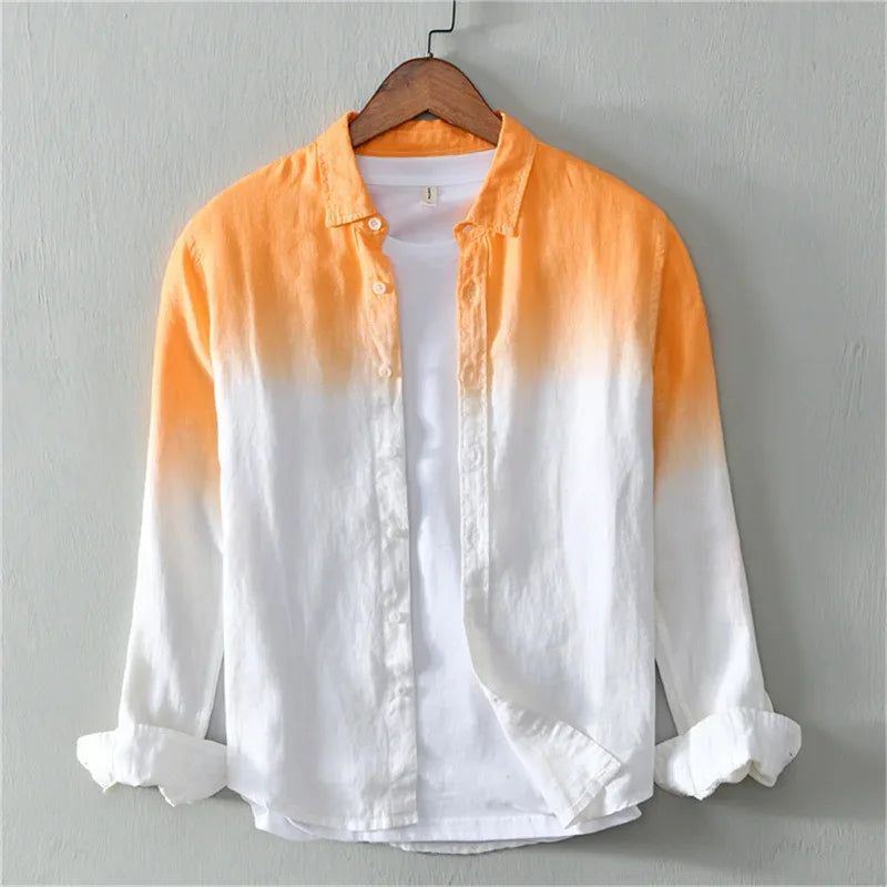 Spring and Autumn Casual Collar Shirt Long Sleeve 3D Printed Light Color XS-6XL