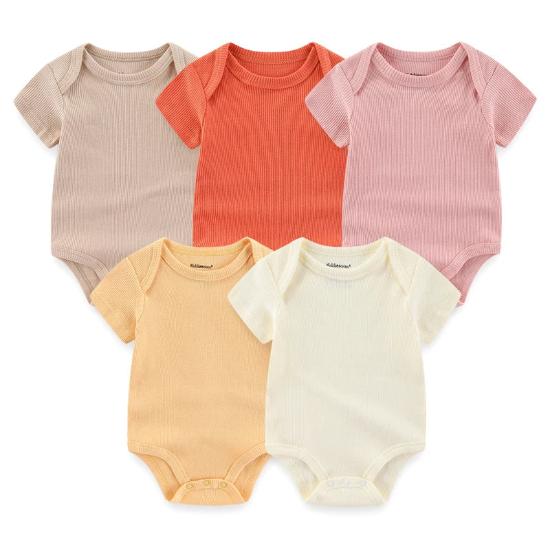 Newborn Print Cartoons Cotton Bodysuits 5Pieces Unisex