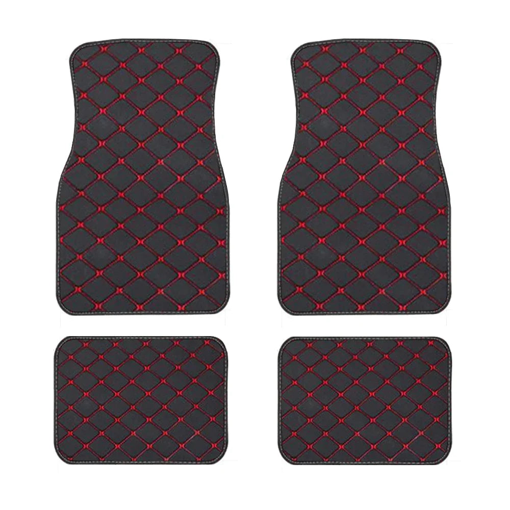 Universal Size Artificial Leather Car Floor Mats for FORD Focus MK2 Edge Explorer Ecosport Escape Everest Fiesta Car Accessories