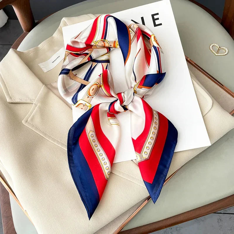 Print Luxury Pashmina Silk Scarf for Headband or Neck