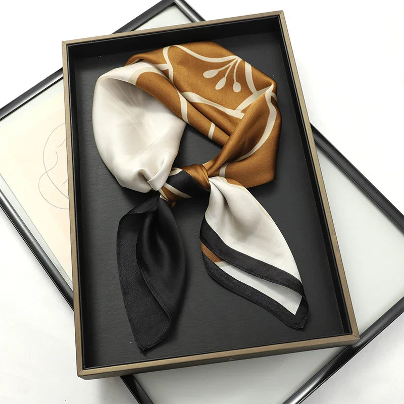 Print Luxury Pashmina Silk Scarf for Headband or Neck
