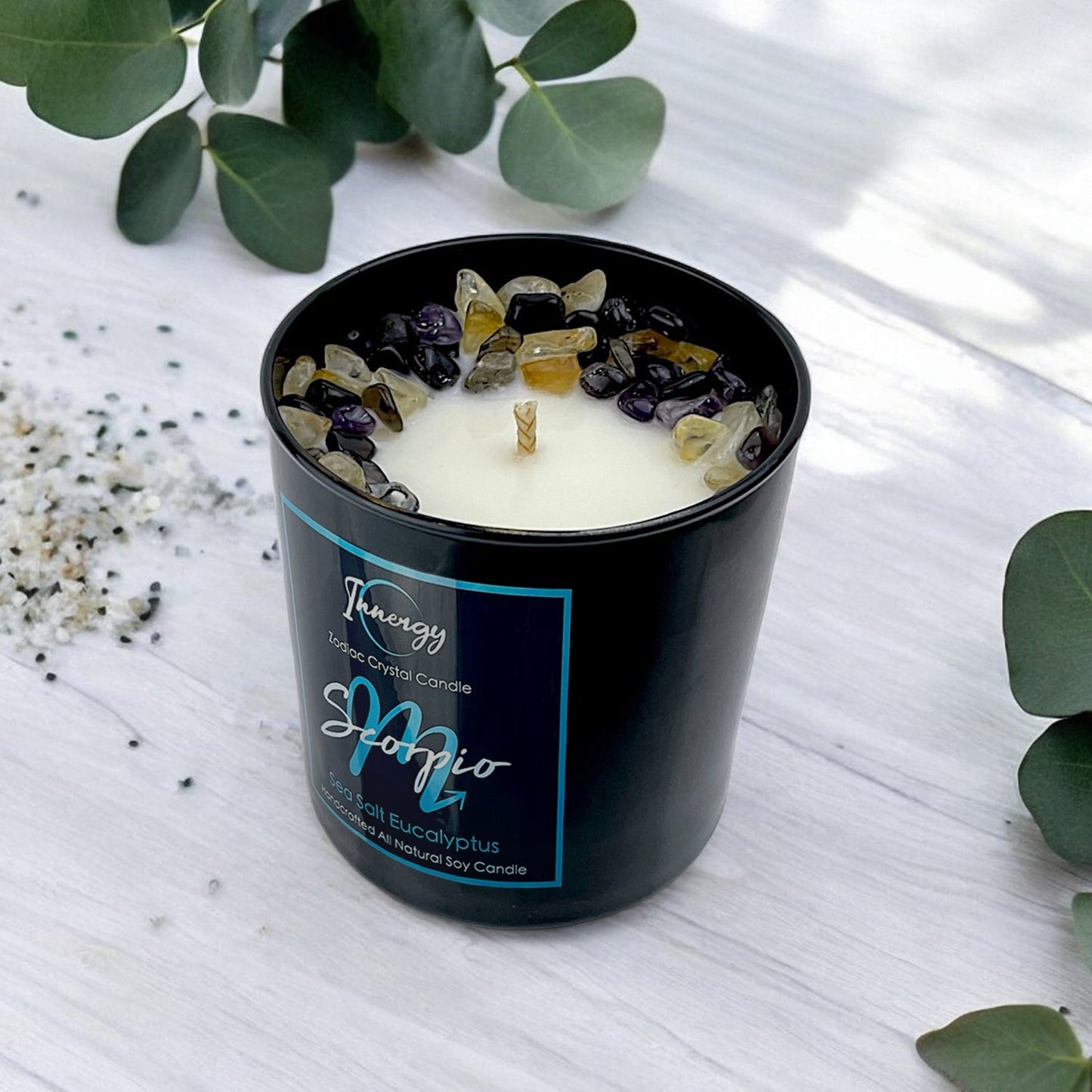 Scorpio Zodiac Crystal Candle, 10oz