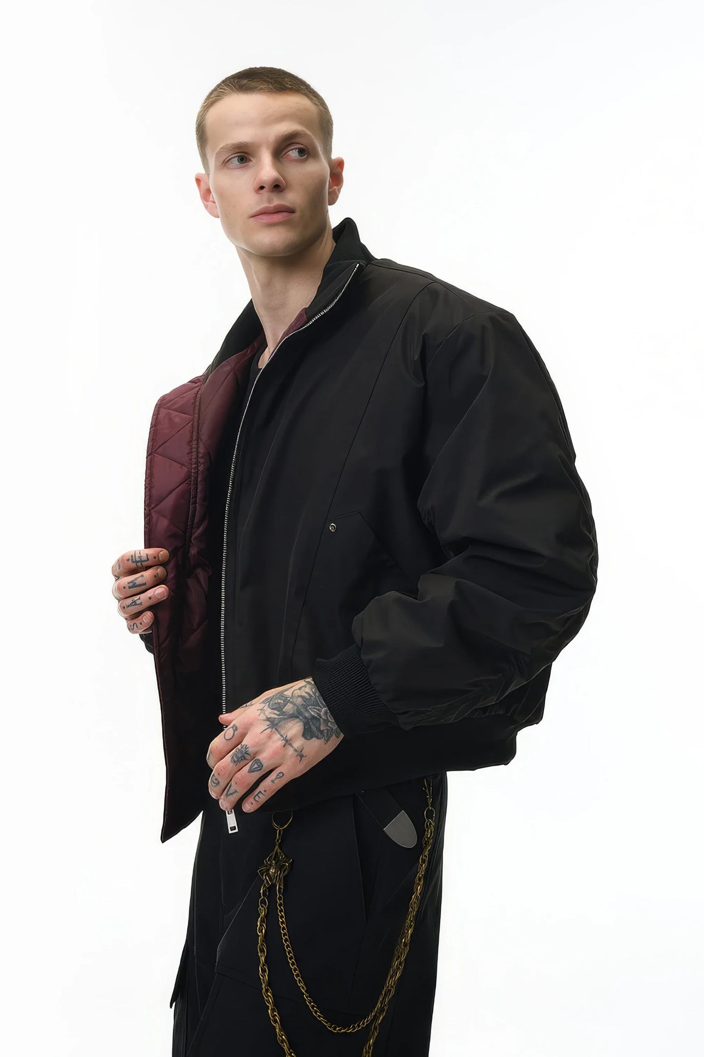 Unisex Stand Collar Cotton Flight Jacket for Casual Wear