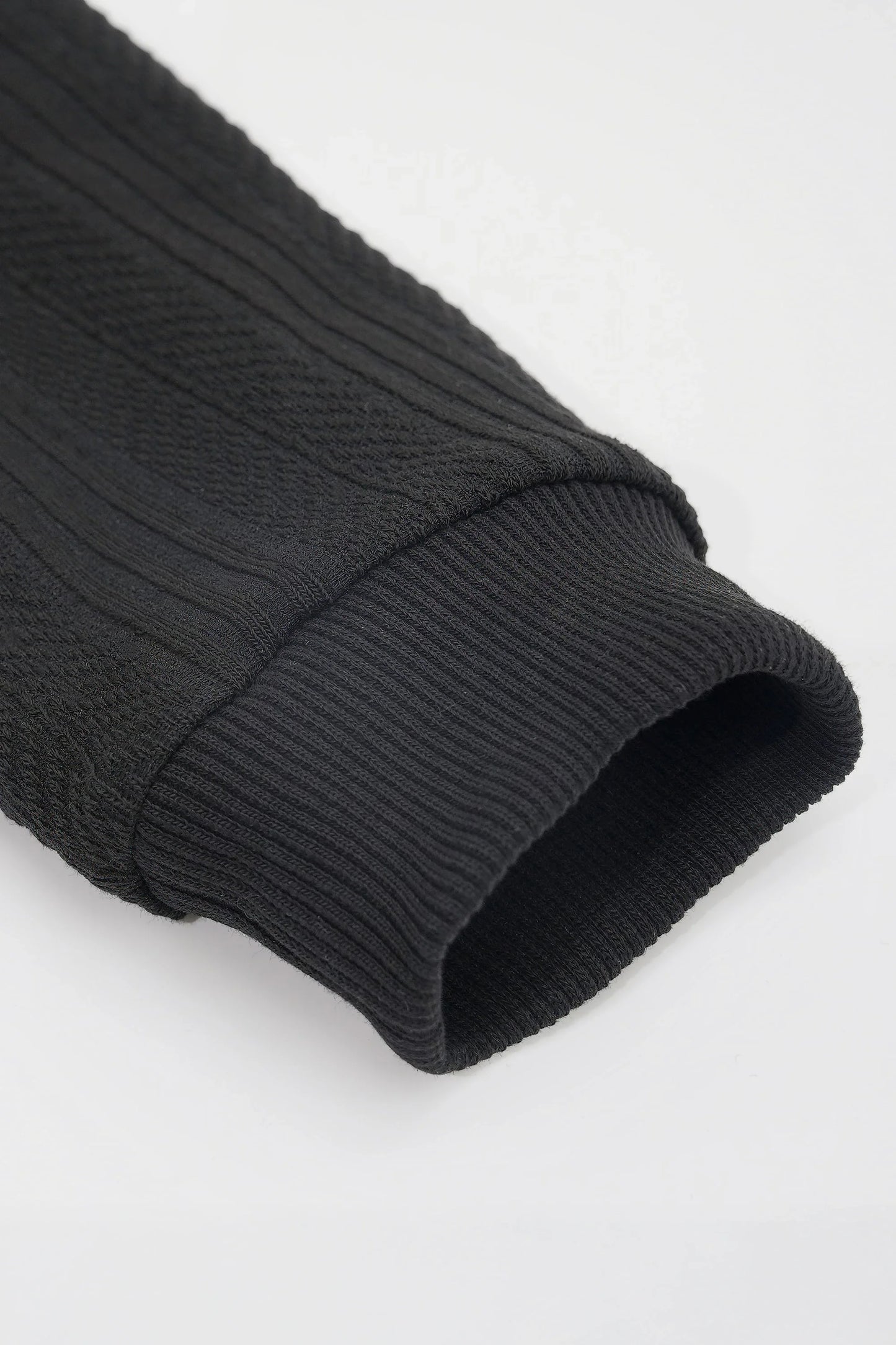 Men's Long Sleeve Knit Sweater with Textured Pattern