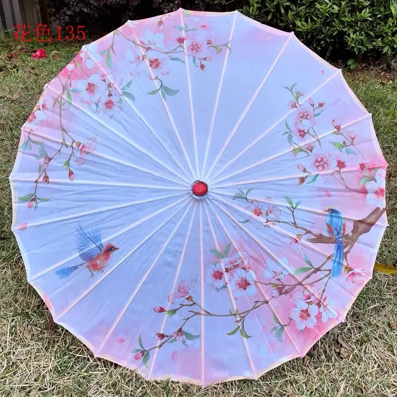 Silk umbrella with cherry blossom design