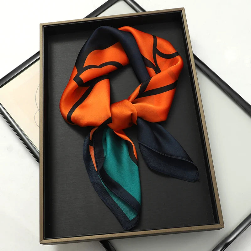 Print Luxury Pashmina Silk Scarf for Headband or Neck