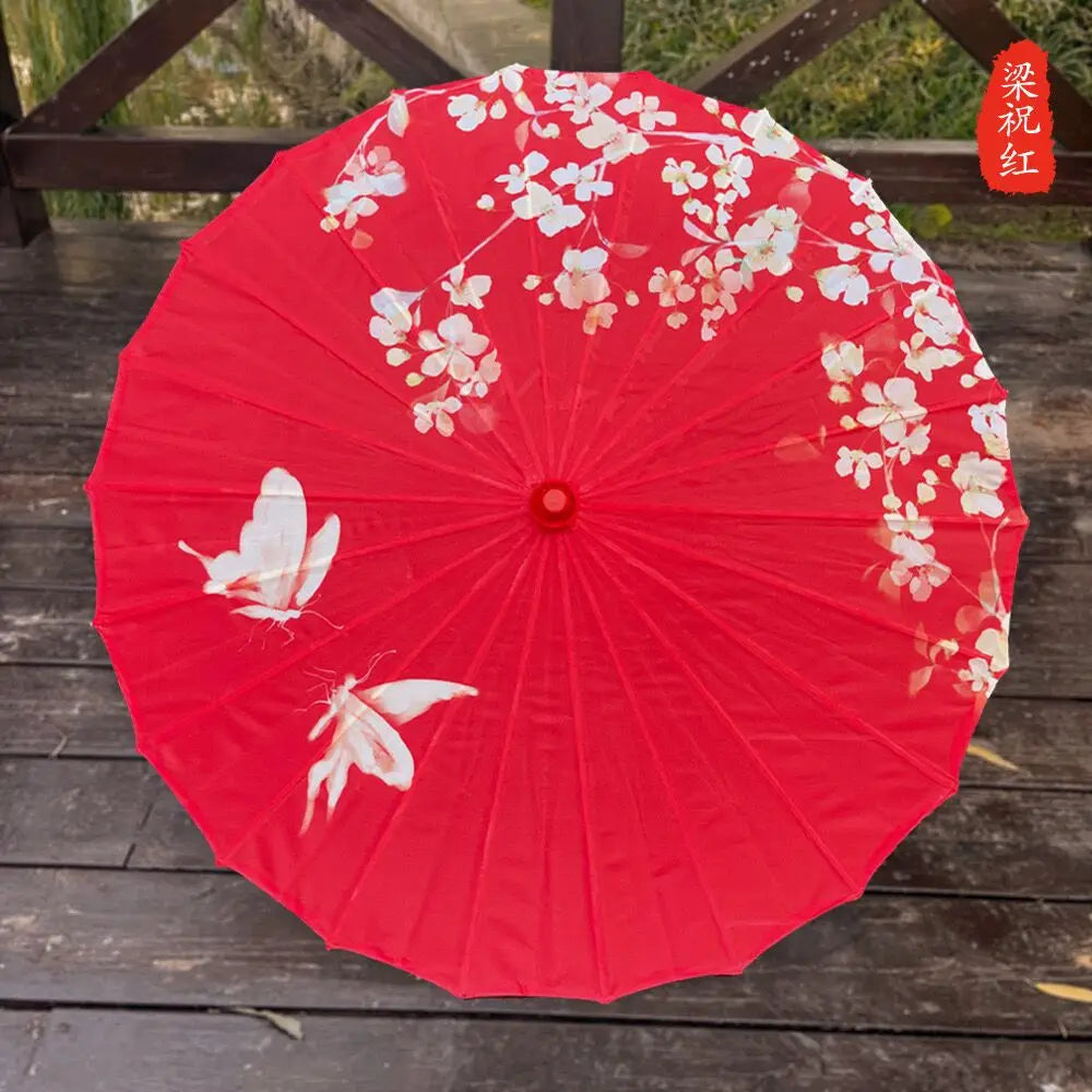 Silk umbrella with cherry blossom design