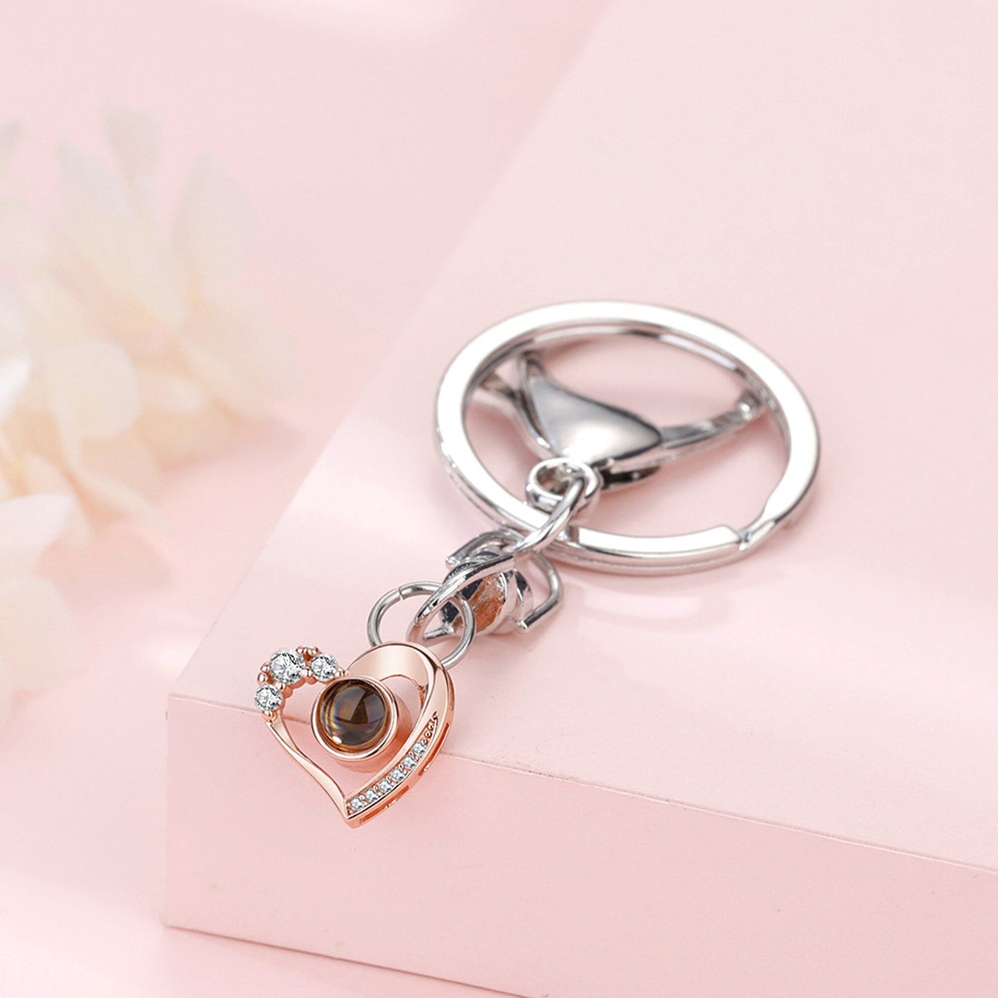 Custom Photo Projection Keychain Simple Style love Projection Keychain
