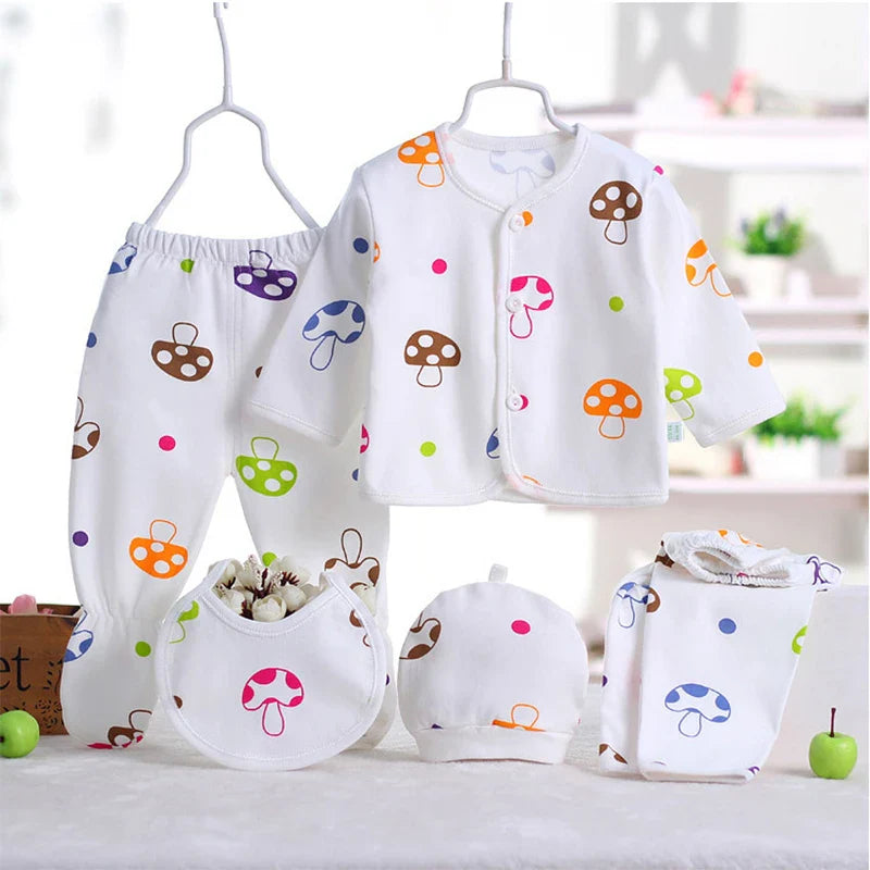 Newborn Cotton Girl or Boy Clothes 5Piece Sets