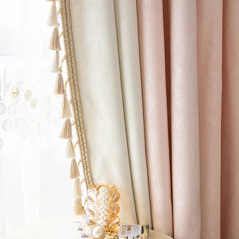 Pink Living Room Modern Bay Window Cloth Curtain Tulle Valance Drape C1139