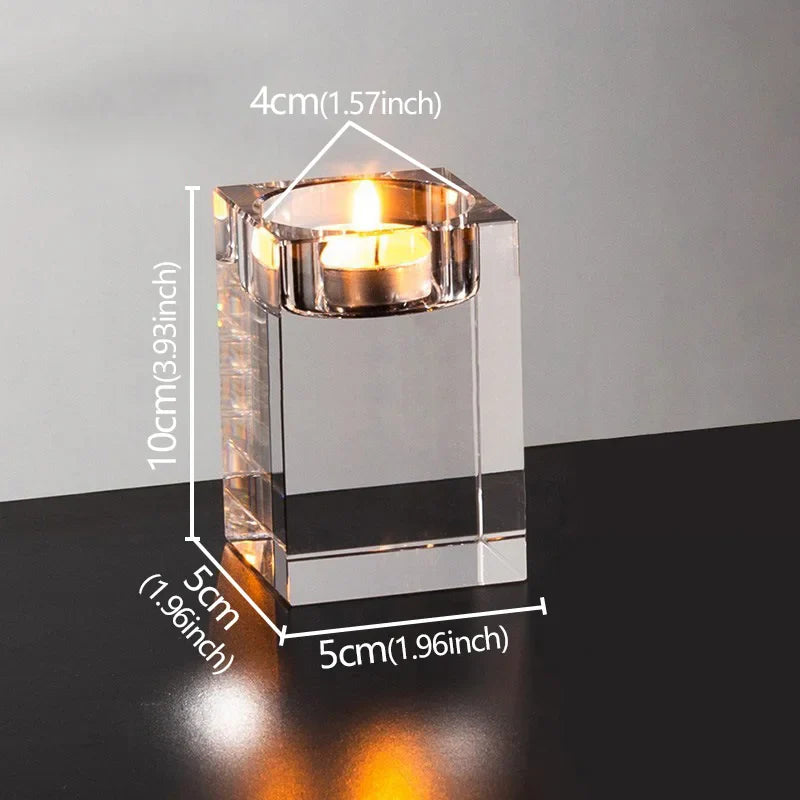 Romantic Clear Crystal Candle Holder Wedding & Home Decorations