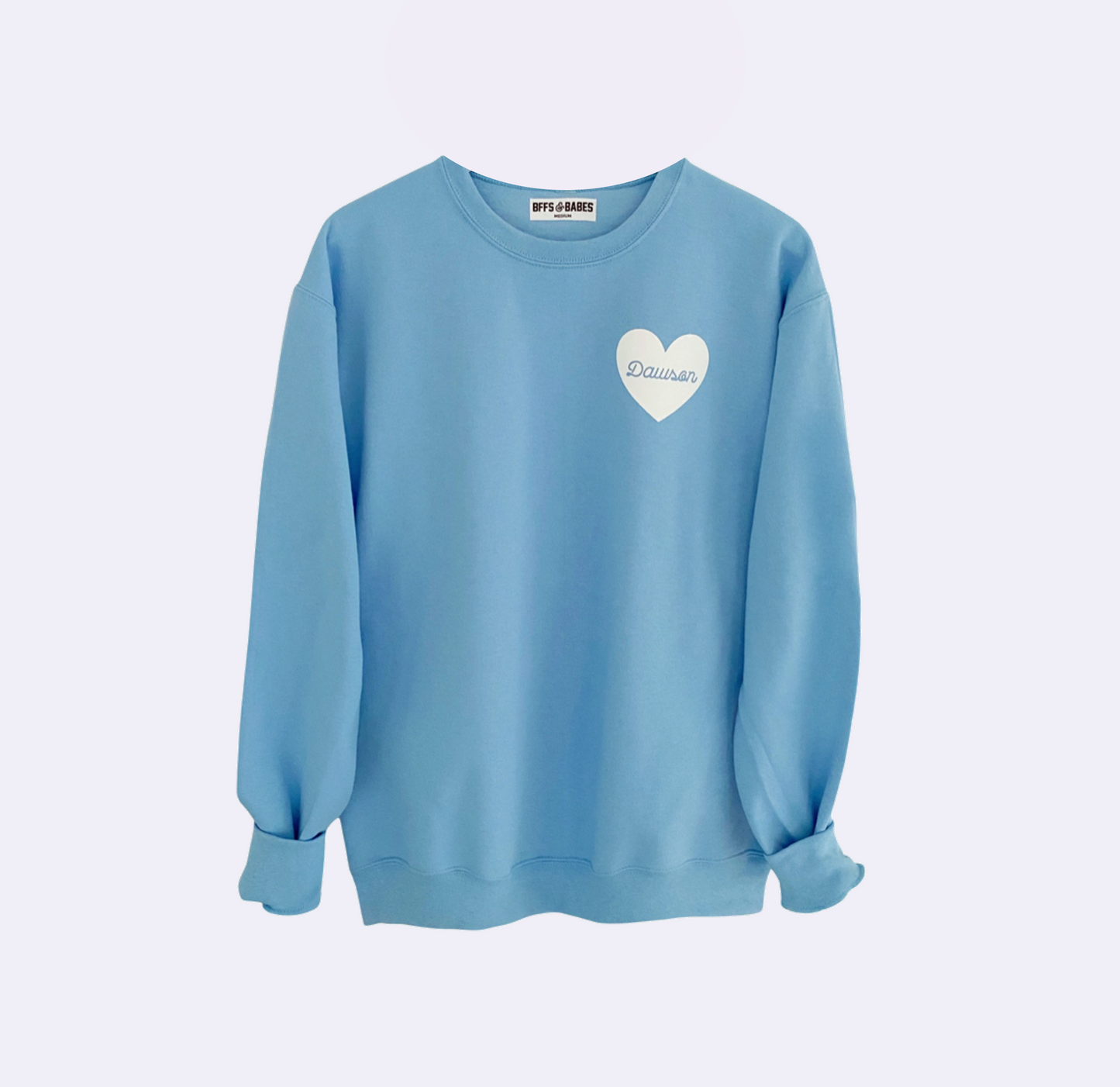 HEART U MOST ♡ light blue personalizable heart sweatshirt