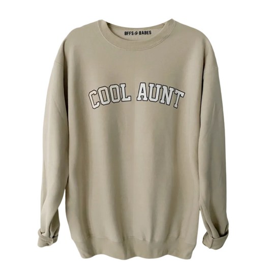 COLLEGIATE AUNT ♡ beige printed cool aunt sweatshirt