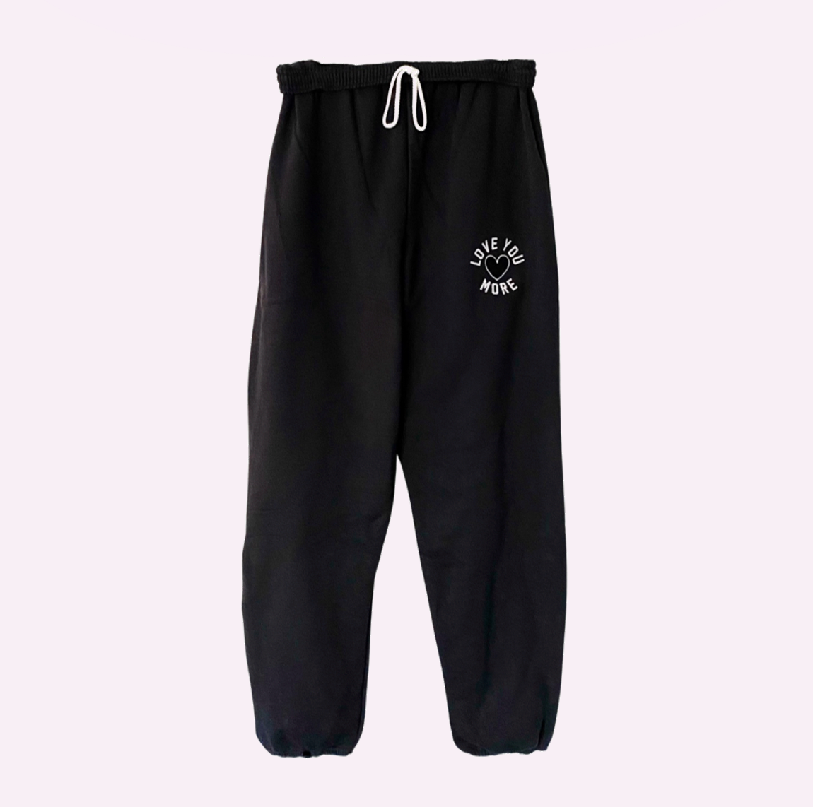 LOVE U MORE ♡ adult embroidered sweatpants