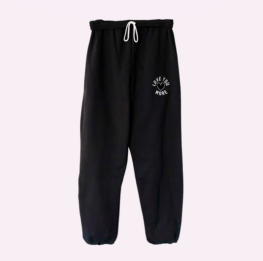 LOVE U MORE ♡ adult embroidered sweatpants