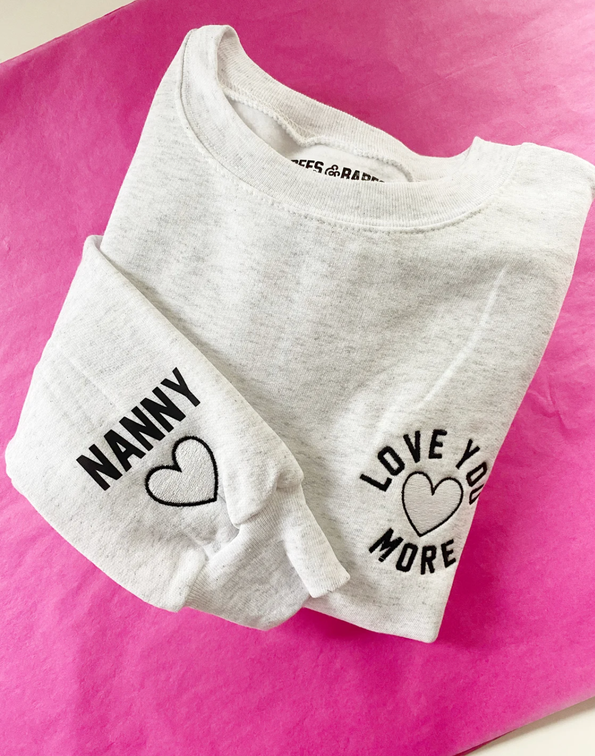 LOVE U MORE ♡ adult embroidered sweatshirt