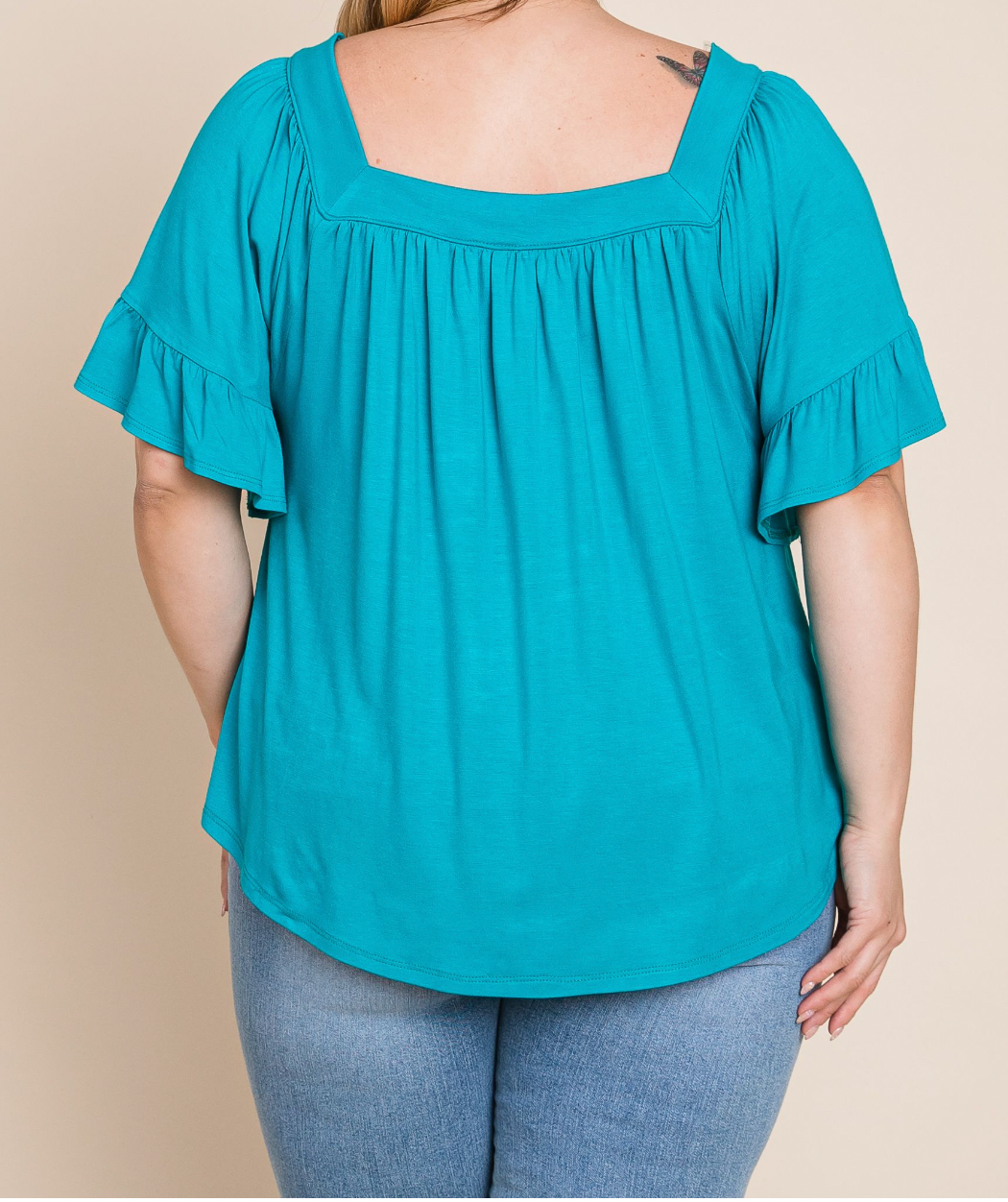 Jade Ruffle Sleeve Jersey Top