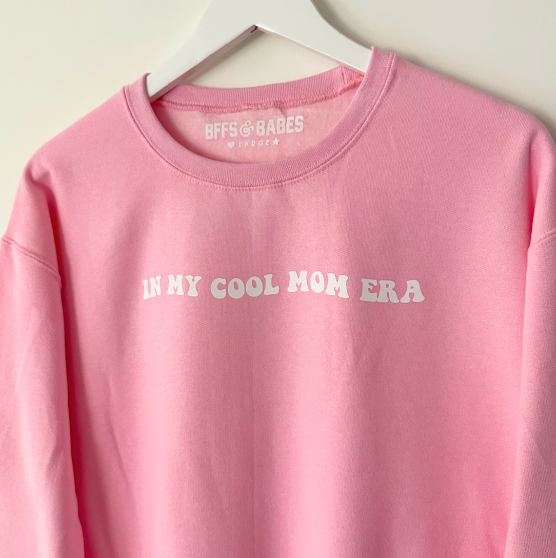 COOL MOM ERA ♡ pink sweatshirt with print