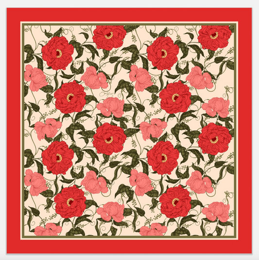 Whimsical Garden Silk Scarf