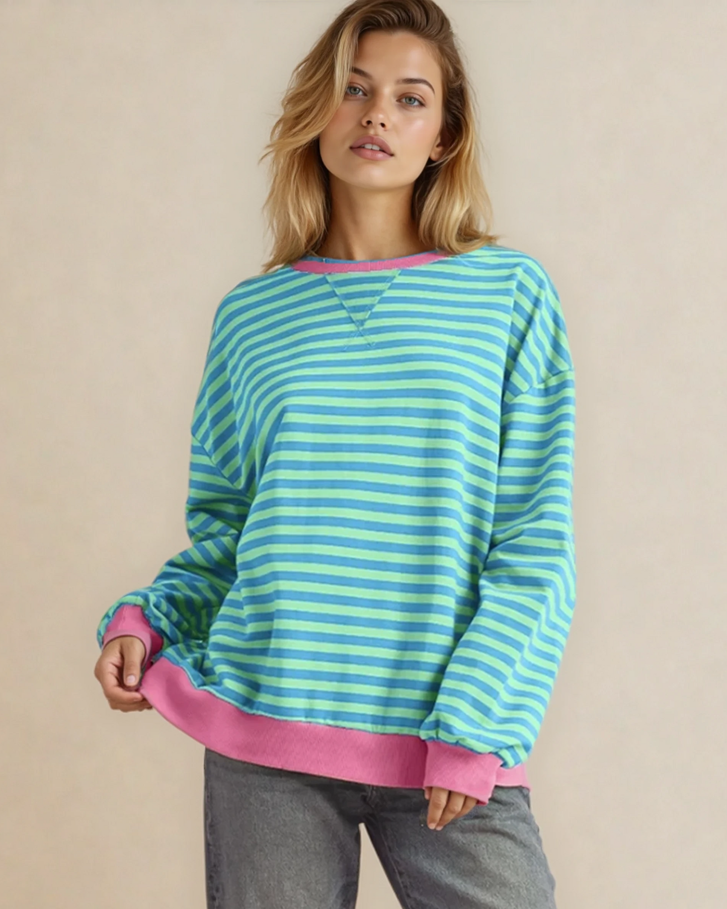 Cameron Oversized Pullover - Blue