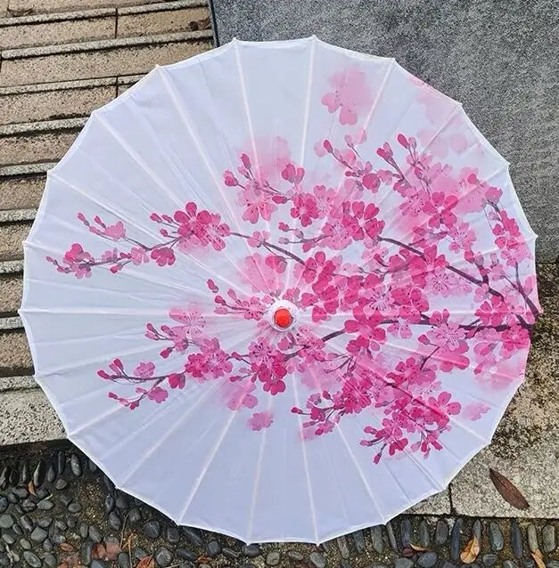 Silk umbrella with cherry blossom design